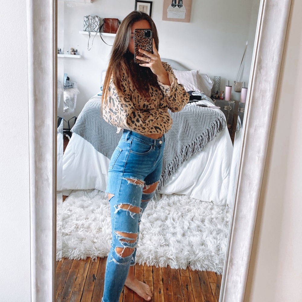 Topshop moto super distressed jeans👖